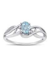 lovely white gold oval aquamarine gemstone birthstone baby ring